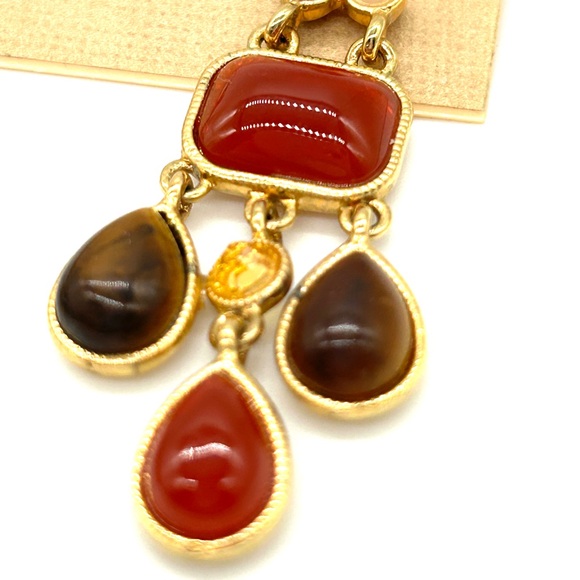 NWT Ralph Lauren Dangle Earrings & Gold Tone Graduated Bead Toggle Necklace 17" - Picture 4 of 15